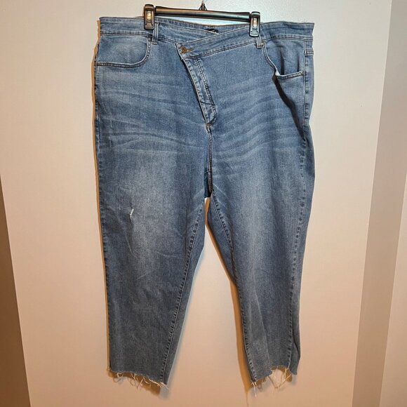 Universal Standard Katie High Rise Cross Over tapered leg jean 22 - Picture 2 of 13